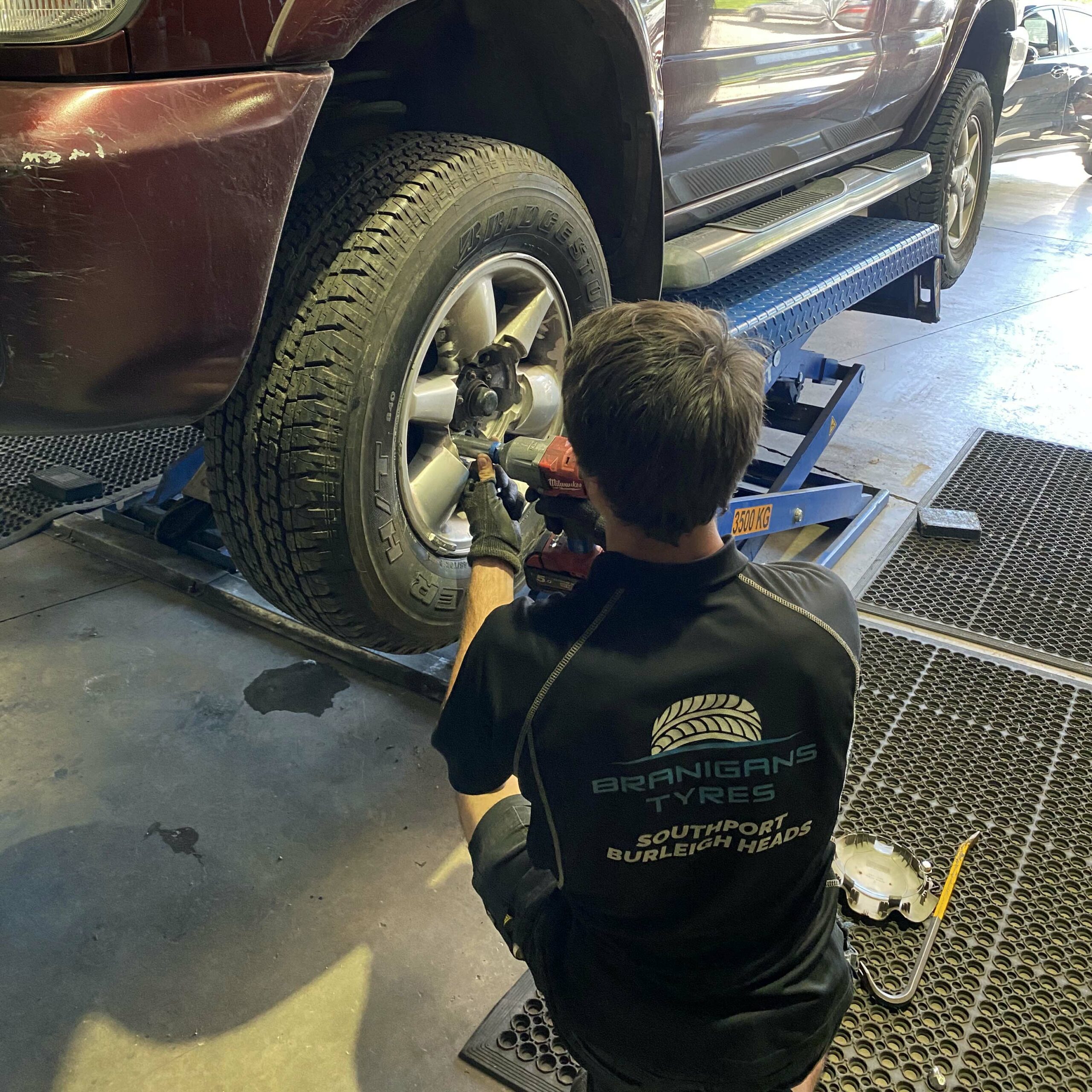 Wheel replaced at the Burleigh Heads branch in the Gold Coast
