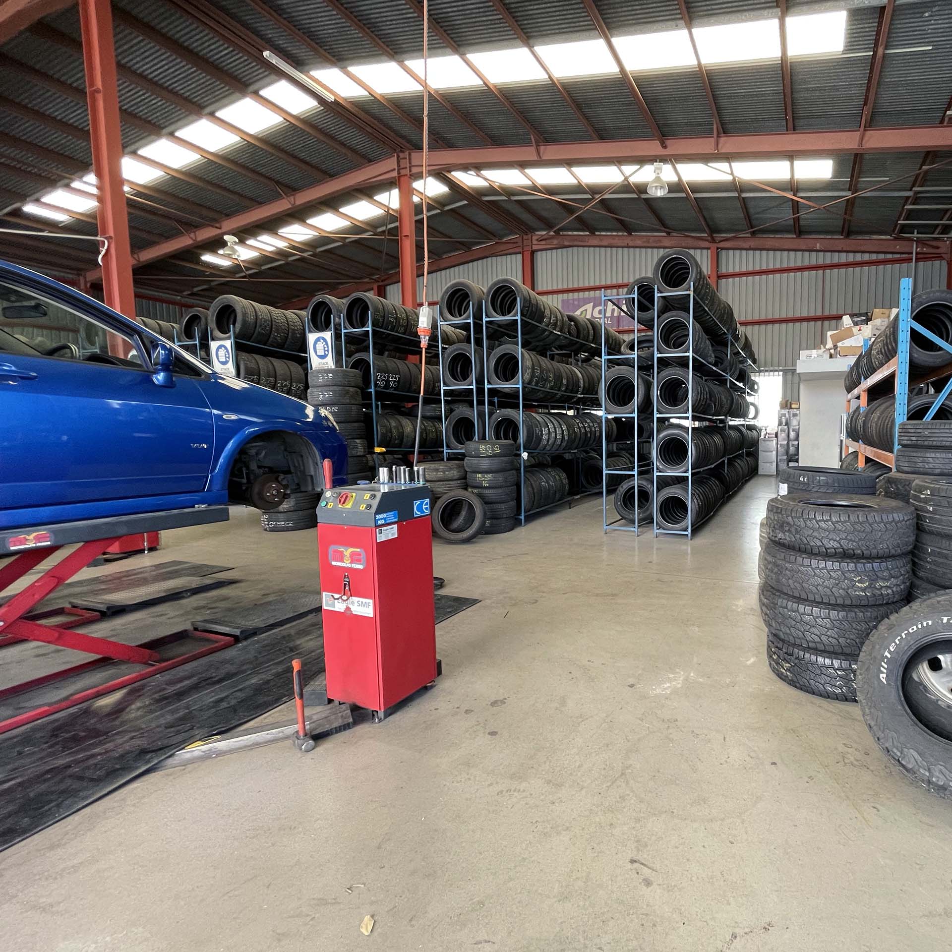 Interrior of the Branigans Southport tyre shop in the Gold Coast.