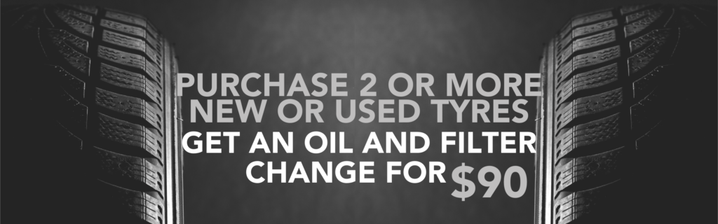 Purchase 2 or more new or used tyres and get an oil and filter change for $90